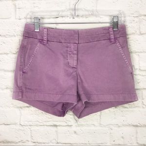 J. Crew Size 00 Chino Lavender Purple Shorts NWT
